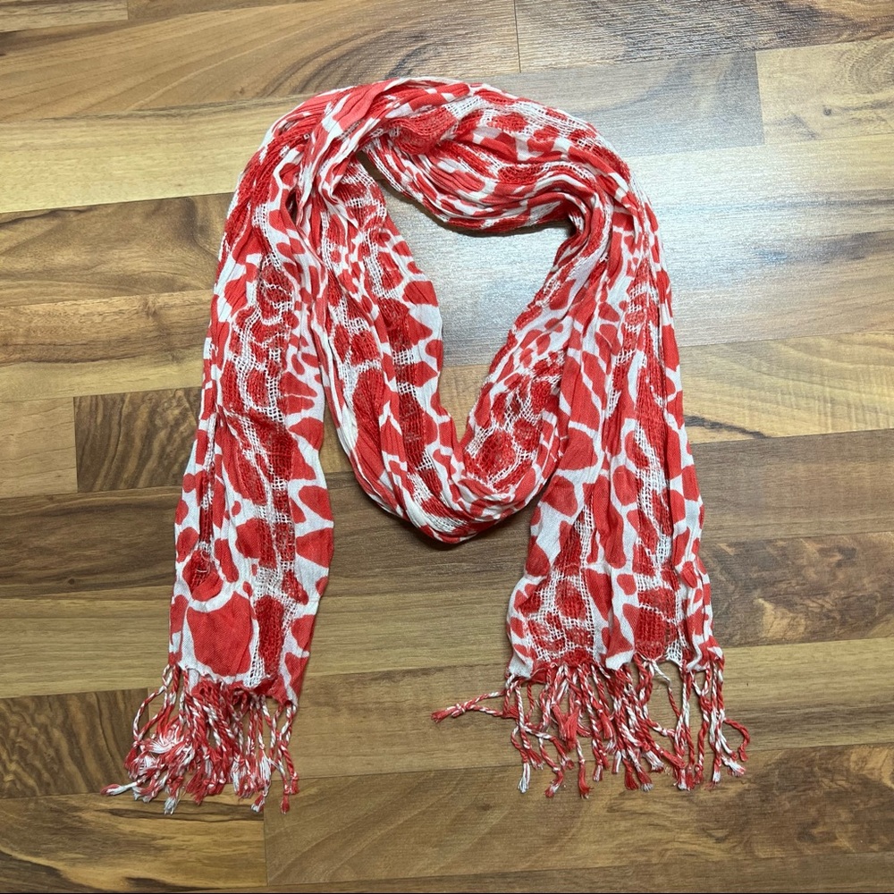 Red and white scarf
